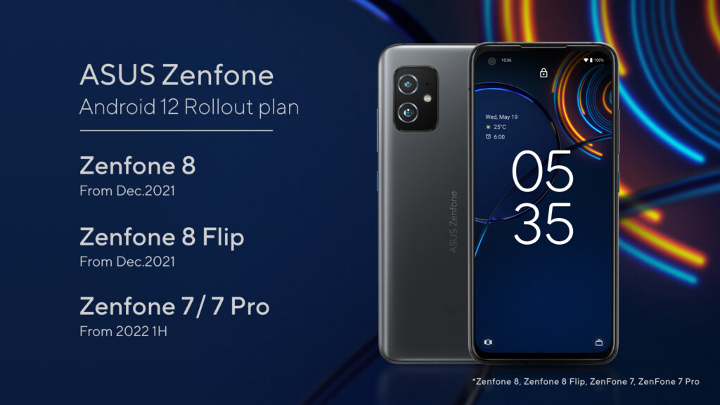 Android 12 pro chytré telefony ASUS ZenFone se blíží