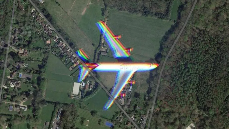 Dopravní letoun v Mapách Google