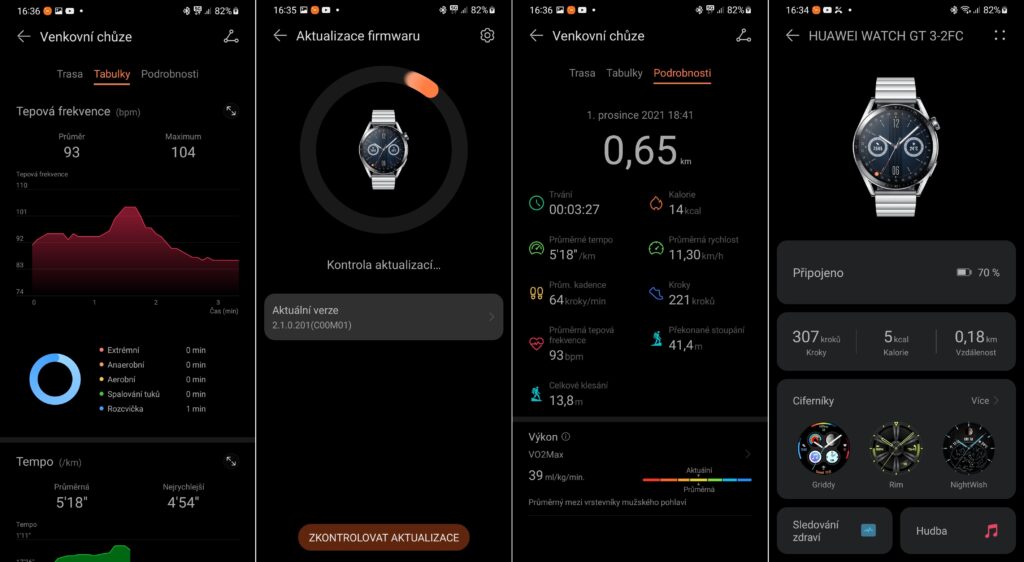 Chytré hodinky Huawei Watch GT 3 a aplikace Zdraví 
