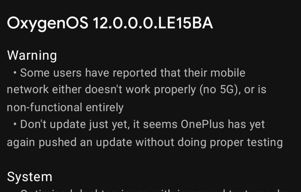 OnePlus 9 OxygenOS 12 update