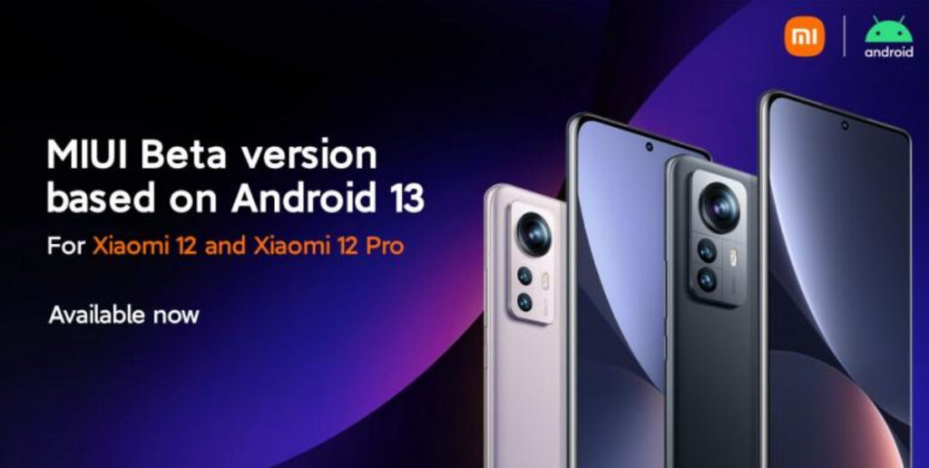 Xiaomi 12 a 12 Pro Android 13