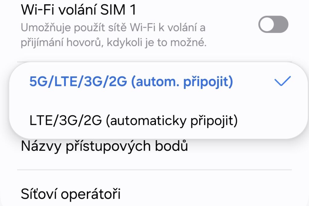 U OneUI nejde vypnout 2G