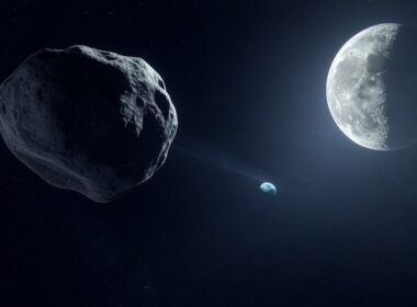 Asteroid letící k Měsíci