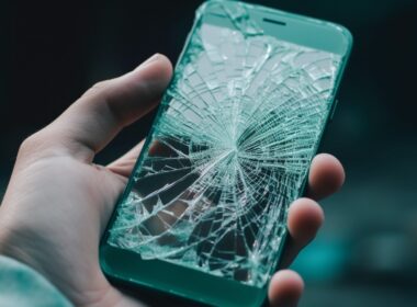 Telefon s prasklým displejem