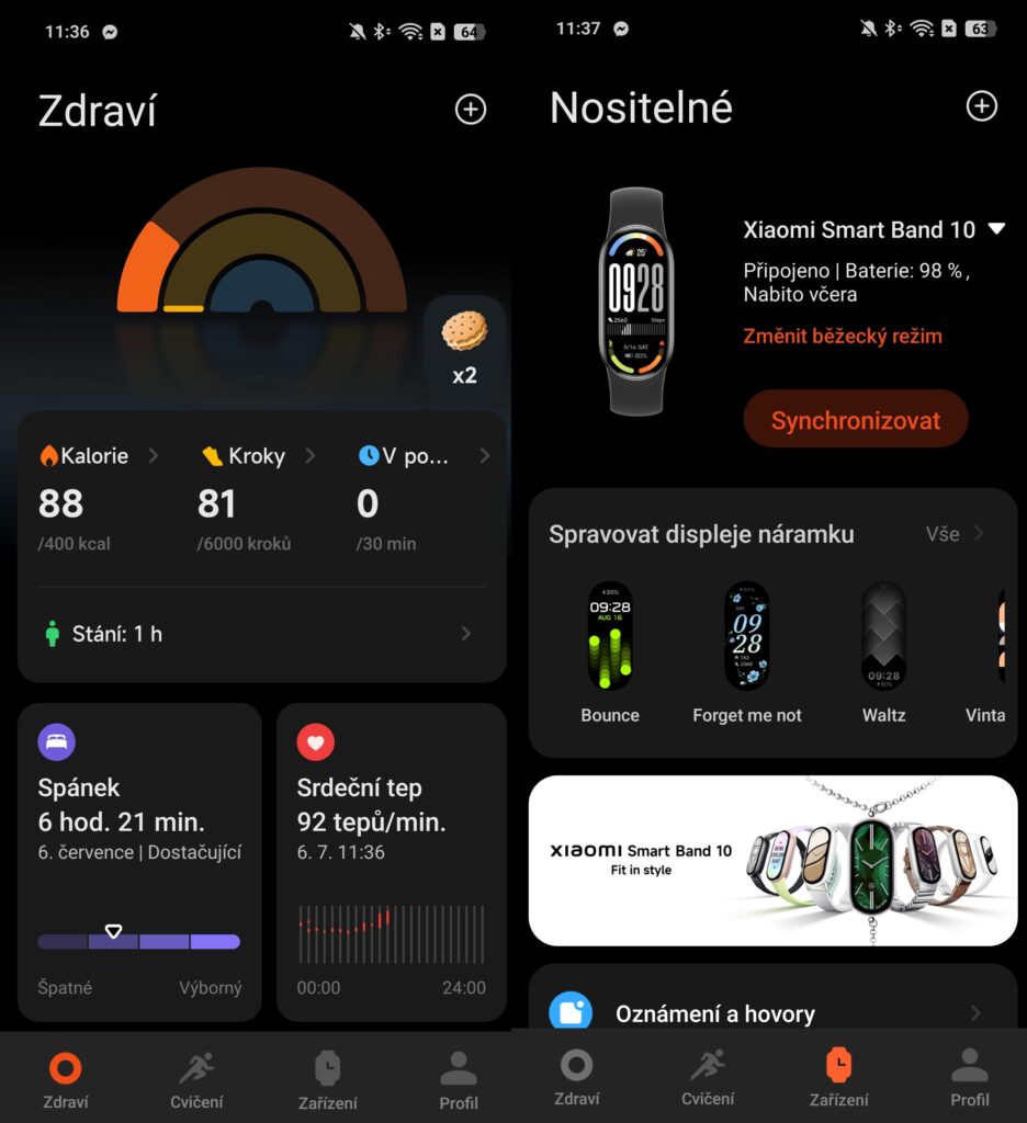 Aplikace Mi Fitness